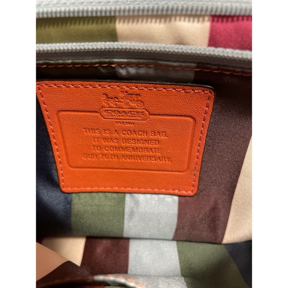 Coach Vintage City Willis In Colorblock Taupe/Blue/Orange Crossbody Turnlock - Picture 11 of 12